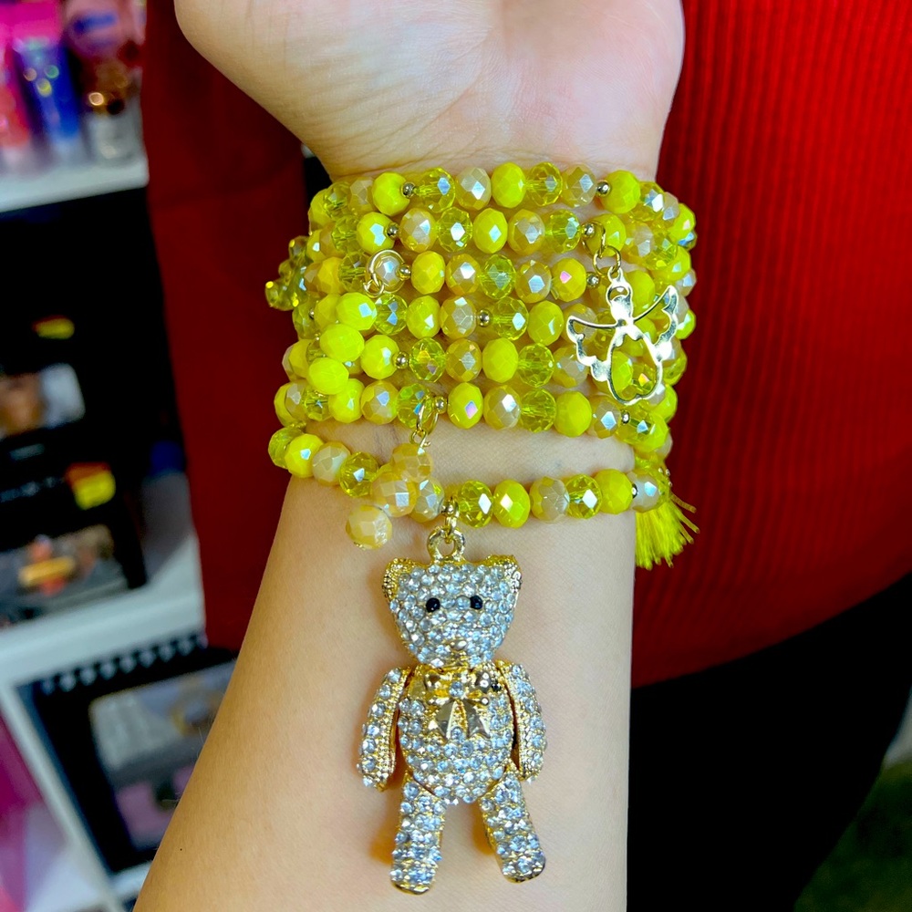 Handmade bracelets with Czech crystal and natural stones with agates